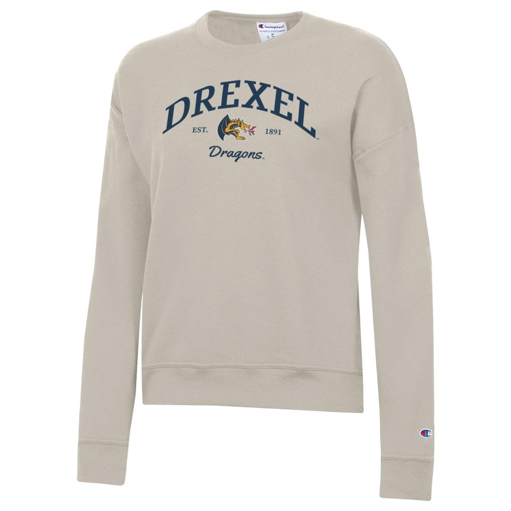  Drexel Dragons Champion Women's Powerblend Pullover Sweatshirt - Oatmeal